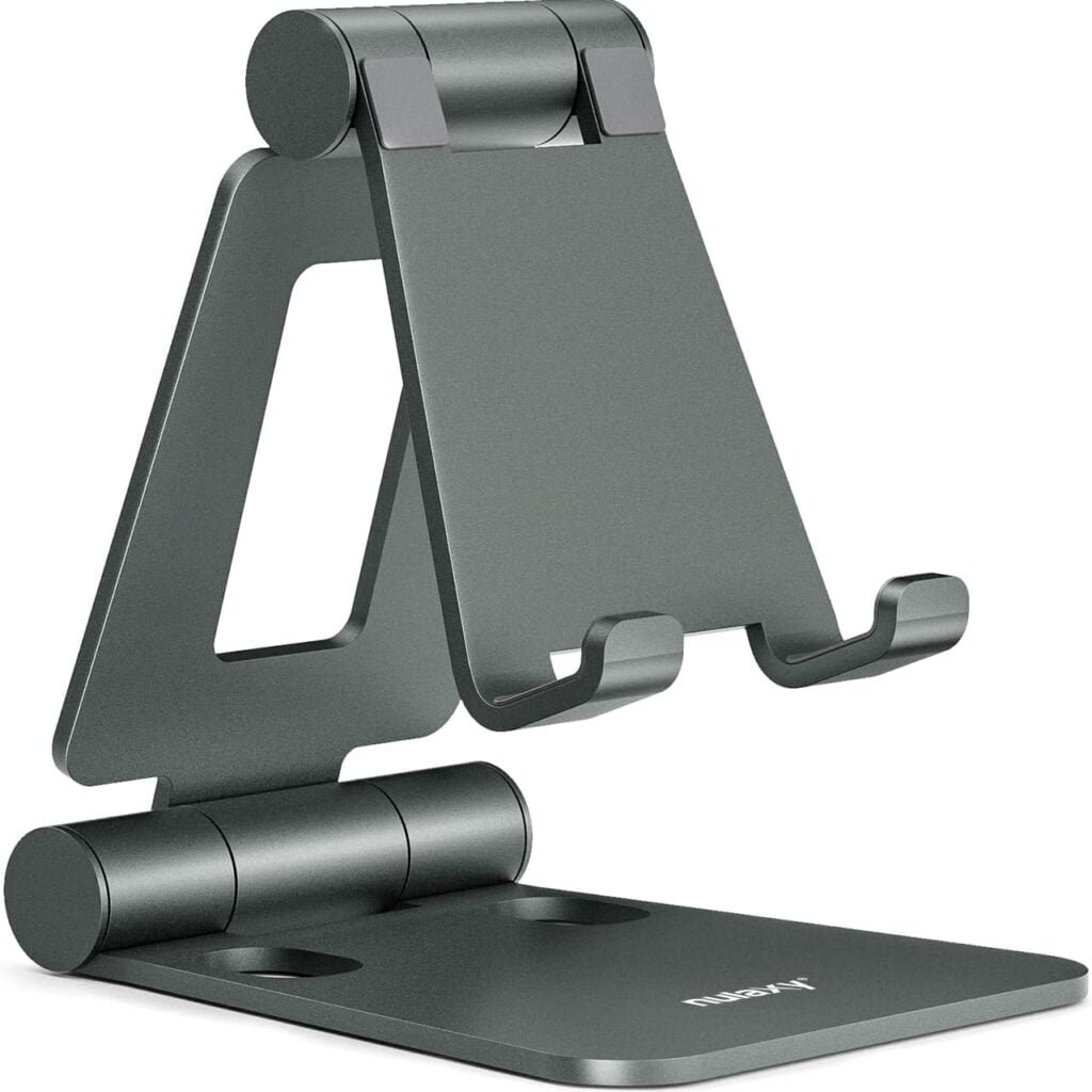 Nulaxy Cell Phone Stand for Desk, Fully Foldable Adjustable Desktop Phone Holder Cradle Dock Compatible with Phone15 14 13 12 Pro Xs Xr X 8 iPad Mini Nintendo Switch Tablets (7-10) All Phones - Grey Nulaxy Cell Phone Stand for Desk, Fully Foldable Adjustable Desktop Phone Holder Cradle Dock Compatible with Phone15 14 13 12 Pro Xs Xr X 8 iPad Mini Nintendo Switch Tablets (7-10) All Phones - Grey